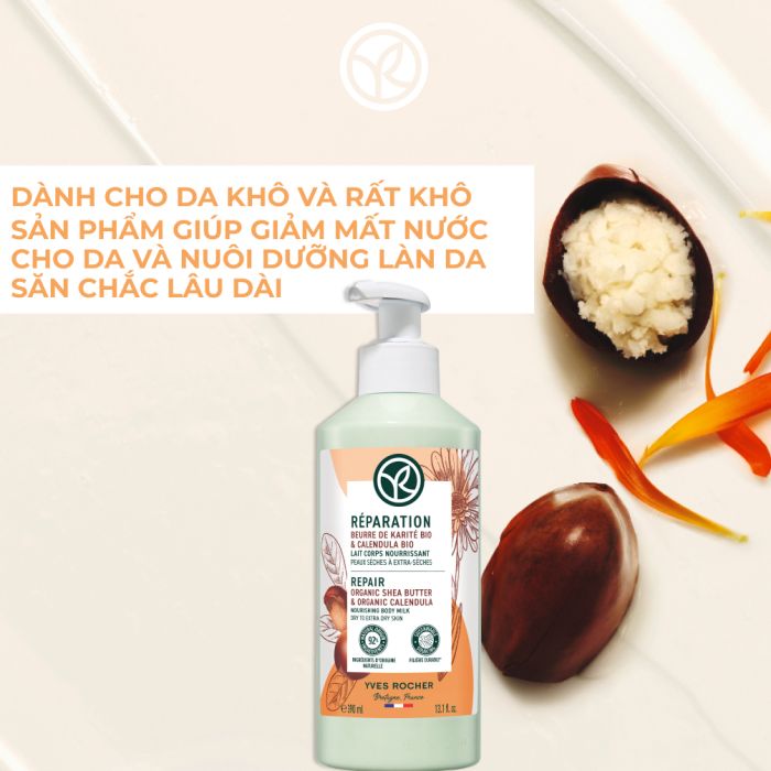 Sữa Dưỡng Thể Toàn Thân Yves Rocher Dưỡng ẨmLiên Tục 24H Repair Dạng Chai 390ML