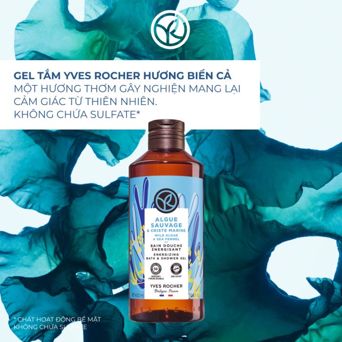 Sữa Tắm Dạng Gel Yves Rocher Hương Biển Cả Bath & Shower Gel Wild Algae & Sea Fennel 400ML