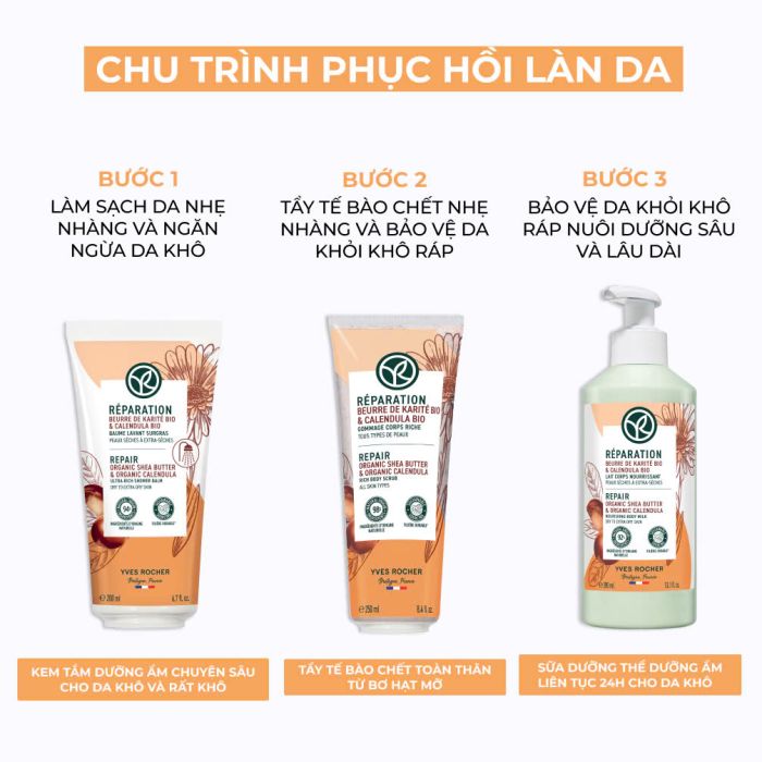 Sữa Dưỡng Thể Toàn Thân Yves Rocher Dưỡng ẨmLiên Tục 24H Repair Dạng Chai 390ML