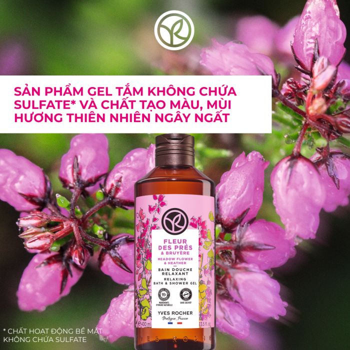 NATURE BATH RELAXING BATH AND SHOWER GEL MEADOW FLOWER & HEATHER BOTTLE 400ML
