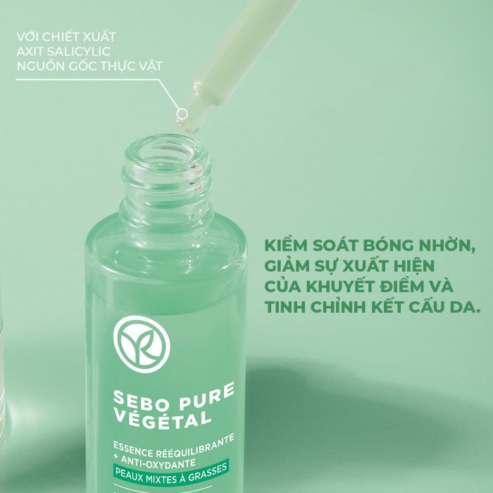 Serum Tinh Chất Giúp Giảm Mụn Thu Nhỏ Lỗ Chân Lông Sebo Pure Vegetal Rebalancing Antioxidant Essence Combination 30Ml