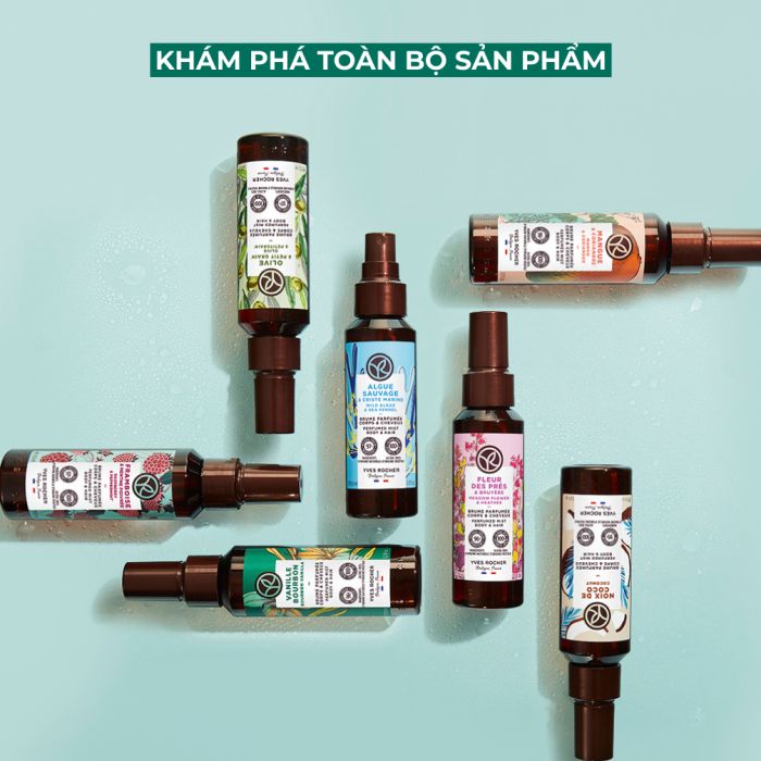Xịt Thơm Toàn Thân Và Tóc Yves Rocher Hương Vani Body Mist & Hair Bourbon Vanilla 100ML