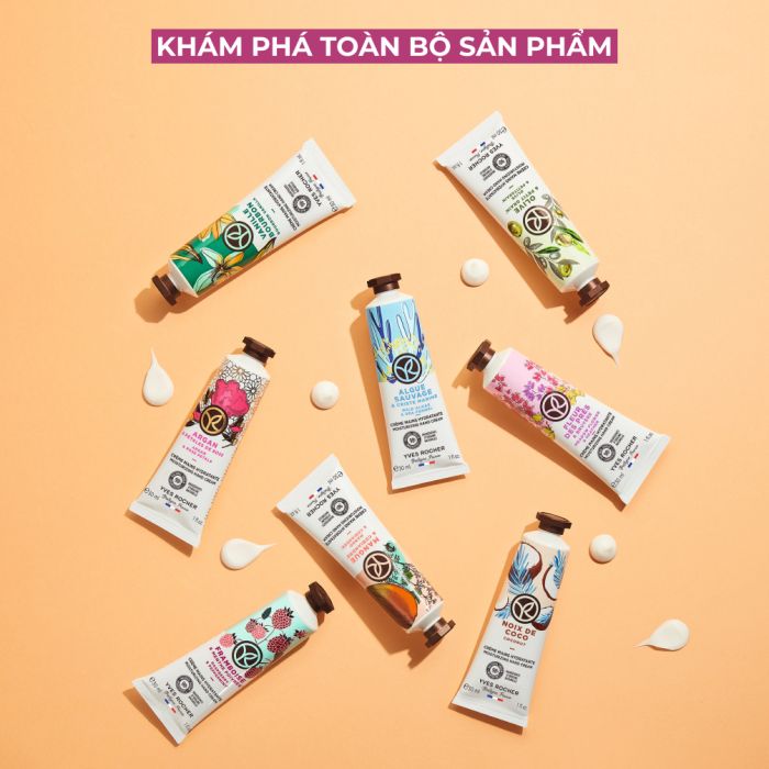Kem Dưỡng Da Tay Yves Rocher Hương Hoa Hồng & Tinh Dầu Argan Hand Cream Argan & Rose Petals 30ML