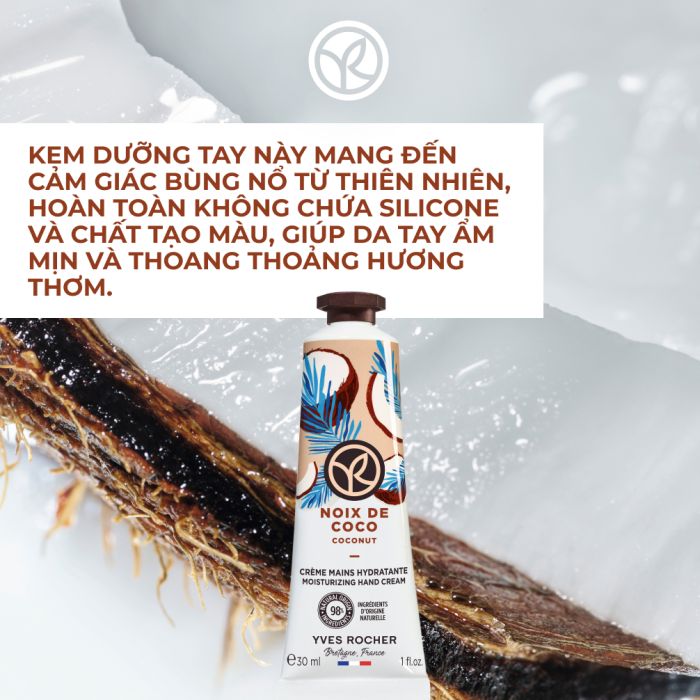 Kem Dưỡng Da Tay Yves Rocher Hương Dừa Hand Cream Coconut 30ML