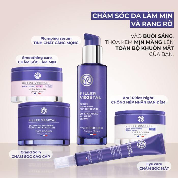 Kem Dưỡng Da Chống Lão Hóa, Giảm Nếp Nhăn Ban Đêm Filler Vegetal Anti-Wrinkles Plumping Night Care Pot 50Ml