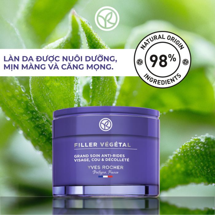 Kem Dưỡng Da Chống Lão Hóa, Giảm Nếp Nhăn  Filler Vegetal Intense Anti-Wrinkles 75Ml
