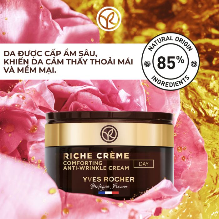 Kem Dưỡng Da Yves Rocher Ban Ngày Giảm Nếp Nhăn Ngăn Ngừa Lão Hóa Riche Creme 4 Beneficial Anti-Wrinkle Day Cream 50ML