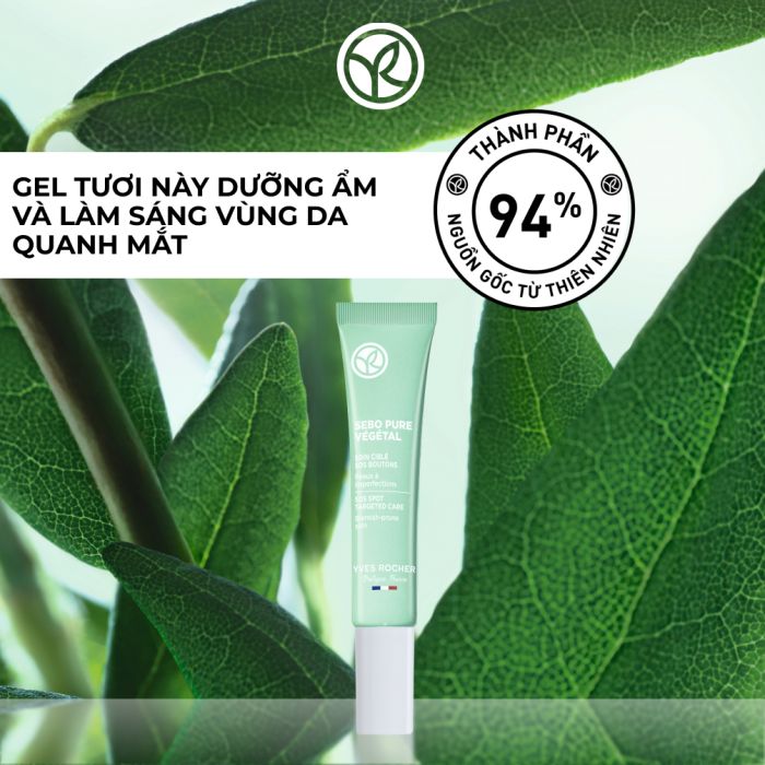 Gel Chấm Mụn Và Giảm Viêm Cấp Tốc Sebo Pure Vegetal Sos Spot Eraser Targeted Care Blemish-Prone Skin Tube 10Ml