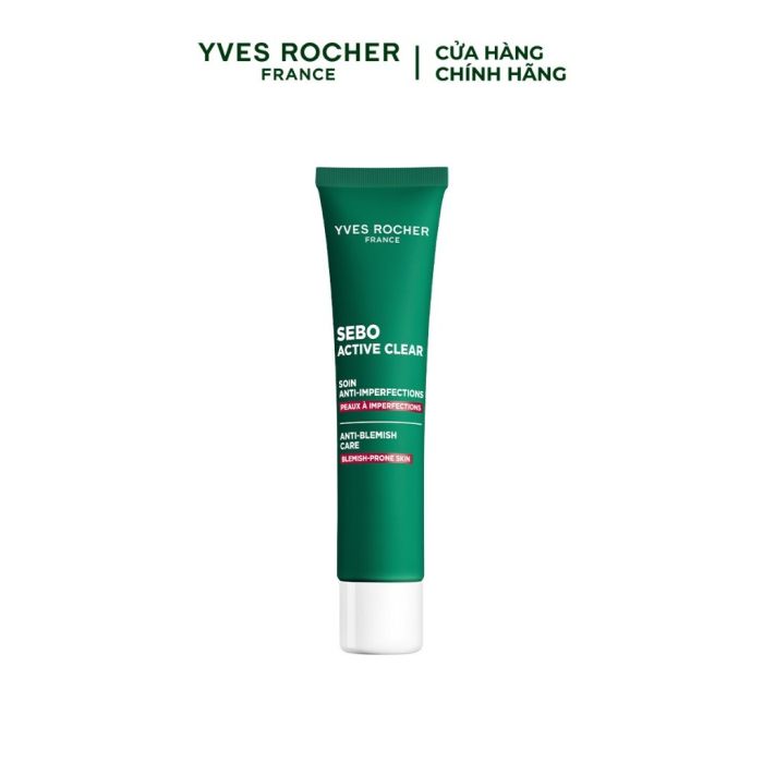 Kem Dưỡng Kiềm Dầu, Giảm Mụn Và Mụn Đầu Đen Yves Rocher Sebo Active Clear 40ML main product photo