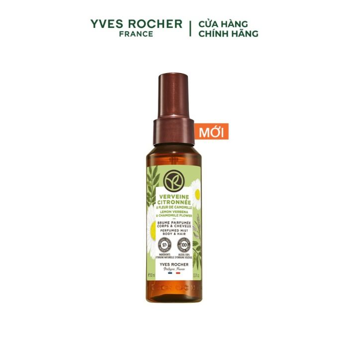 Xịt Thơm Tóc & Cơ Thể Hương Cỏ Roi Ngựa & Cúc La Mã Yves Rocher Lemon Verbena & Chamomile Flower 100ML main product photo