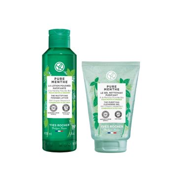 COMBO PURE MENTHE ( POWDER LOTION & CLEANSING GEL 125ML)